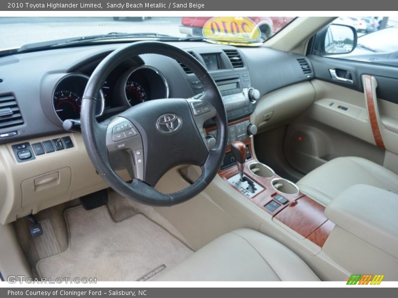 Sandy Beach Metallic / Sand Beige 2010 Toyota Highlander Limited