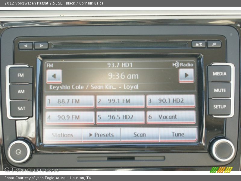 Black / Cornsilk Beige 2012 Volkswagen Passat 2.5L SE