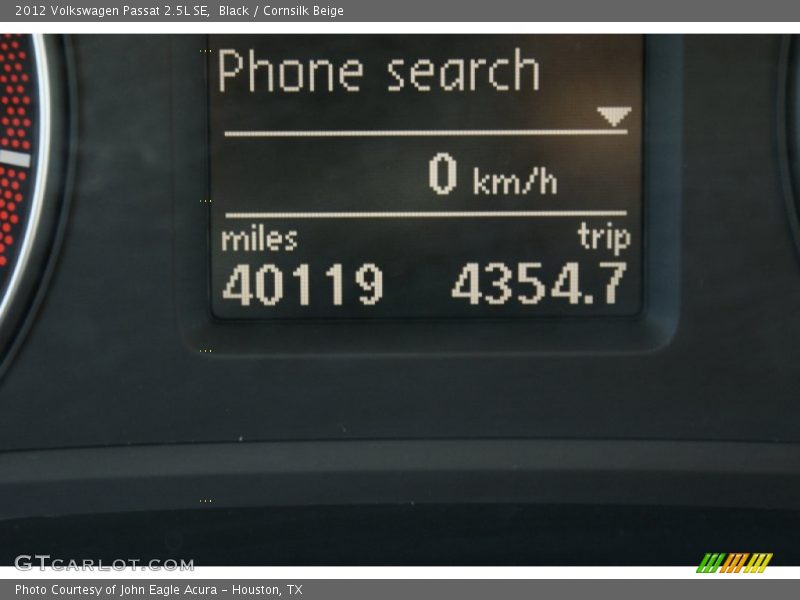 Black / Cornsilk Beige 2012 Volkswagen Passat 2.5L SE
