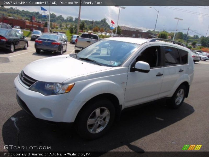 Diamond White Pearl / Black 2007 Mitsubishi Outlander LS 4WD