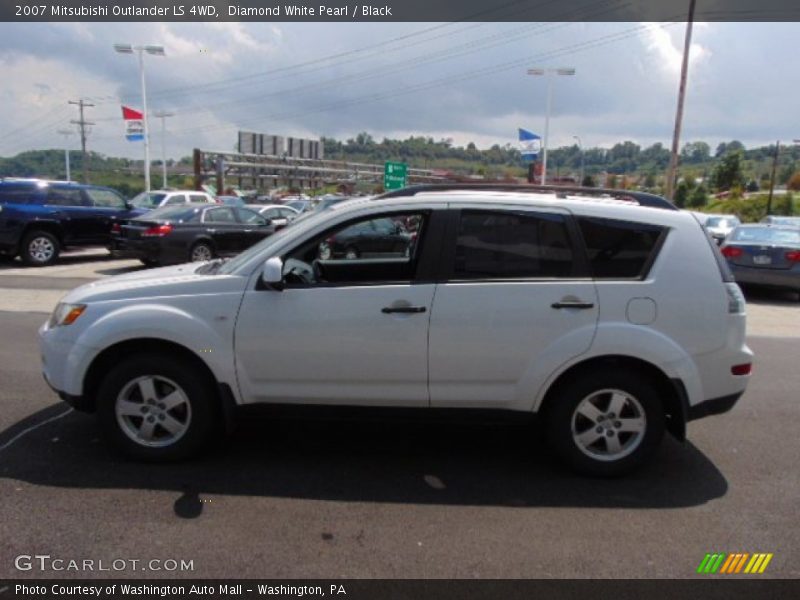 Diamond White Pearl / Black 2007 Mitsubishi Outlander LS 4WD