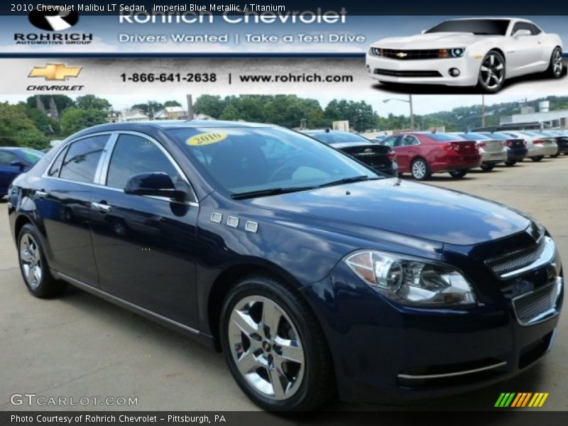 Imperial Blue Metallic / Titanium 2010 Chevrolet Malibu LT Sedan