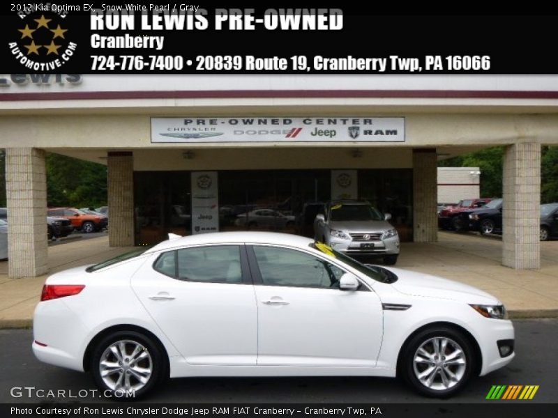 Snow White Pearl / Gray 2012 Kia Optima EX