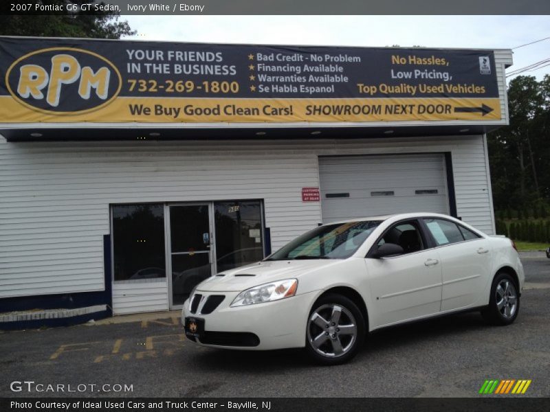 Ivory White / Ebony 2007 Pontiac G6 GT Sedan