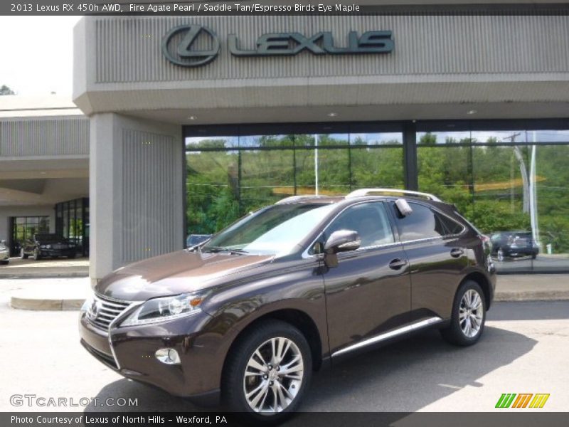 Fire Agate Pearl / Saddle Tan/Espresso Birds Eye Maple 2013 Lexus RX 450h AWD