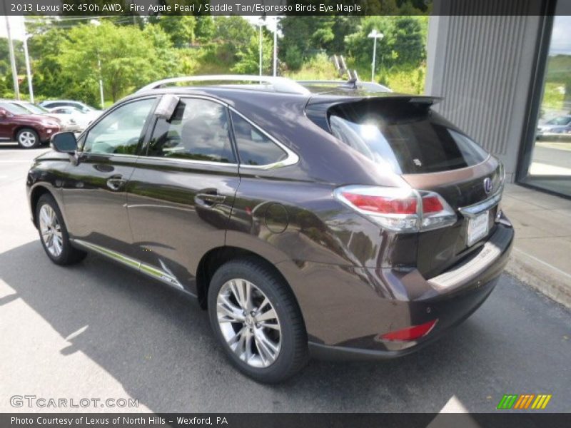 Fire Agate Pearl / Saddle Tan/Espresso Birds Eye Maple 2013 Lexus RX 450h AWD
