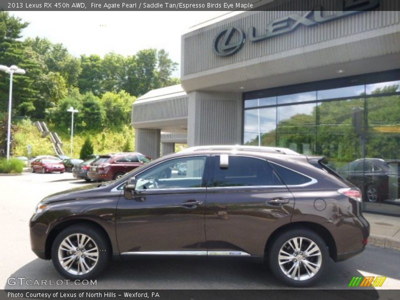 Fire Agate Pearl / Saddle Tan/Espresso Birds Eye Maple 2013 Lexus RX 450h AWD