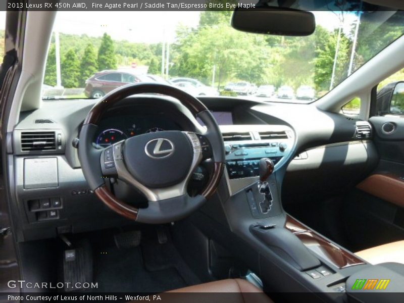 Fire Agate Pearl / Saddle Tan/Espresso Birds Eye Maple 2013 Lexus RX 450h AWD