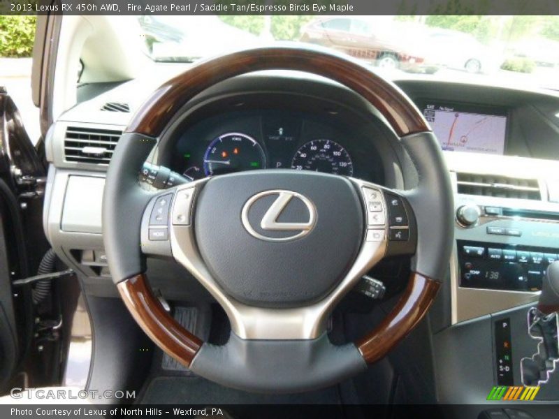 Fire Agate Pearl / Saddle Tan/Espresso Birds Eye Maple 2013 Lexus RX 450h AWD