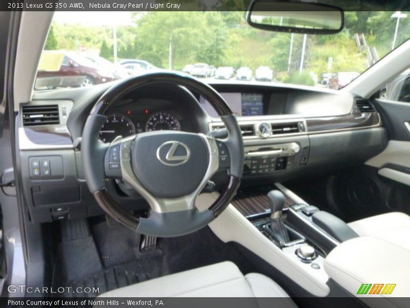 Nebula Gray Pearl / Light Gray 2013 Lexus GS 350 AWD