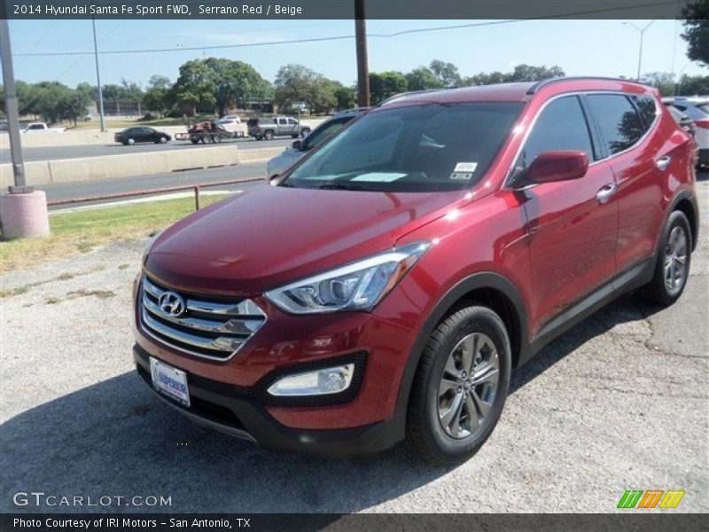 Serrano Red / Beige 2014 Hyundai Santa Fe Sport FWD