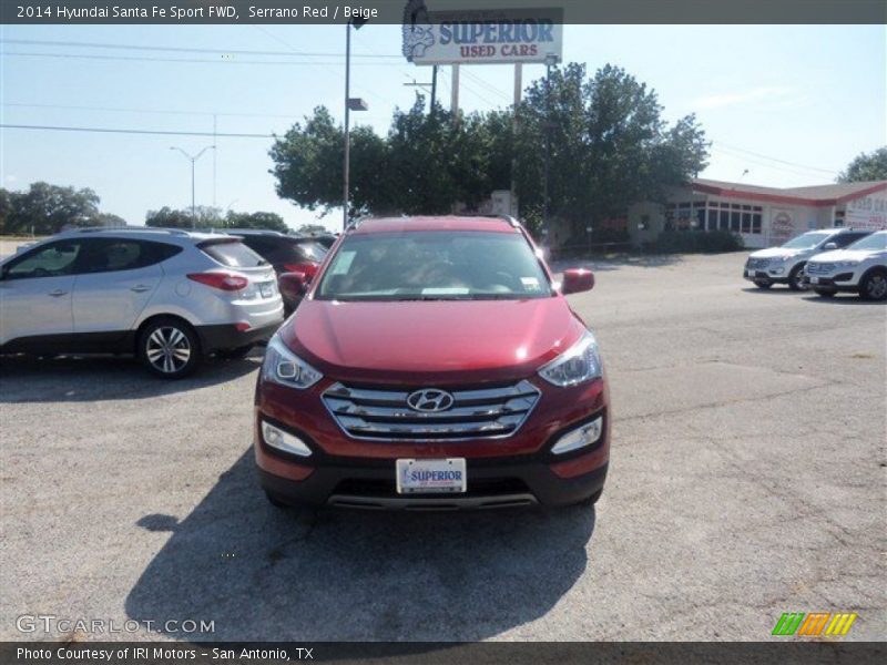Serrano Red / Beige 2014 Hyundai Santa Fe Sport FWD