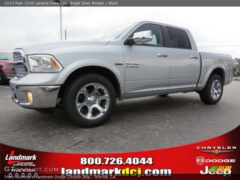Bright Silver Metallic / Black 2014 Ram 1500 Laramie Crew Cab