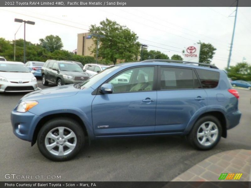 Pacific Blue Metallic / Sand Beige 2012 Toyota RAV4 Limited 4WD