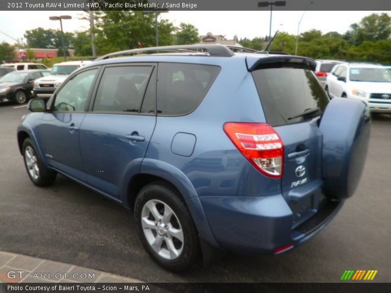 Pacific Blue Metallic / Sand Beige 2012 Toyota RAV4 Limited 4WD
