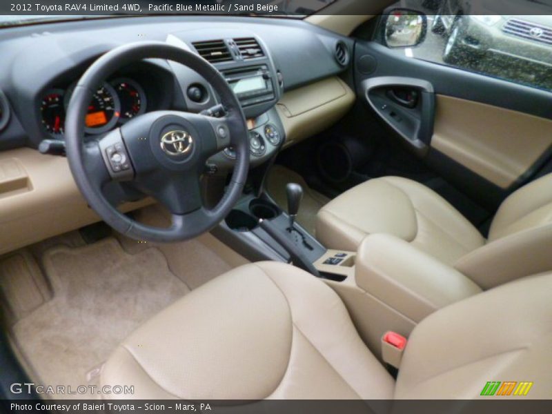 Pacific Blue Metallic / Sand Beige 2012 Toyota RAV4 Limited 4WD