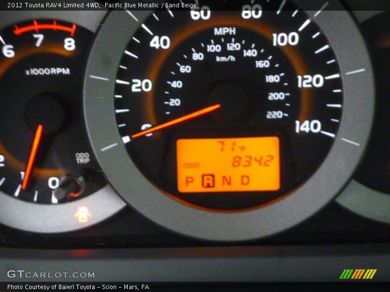 Pacific Blue Metallic / Sand Beige 2012 Toyota RAV4 Limited 4WD