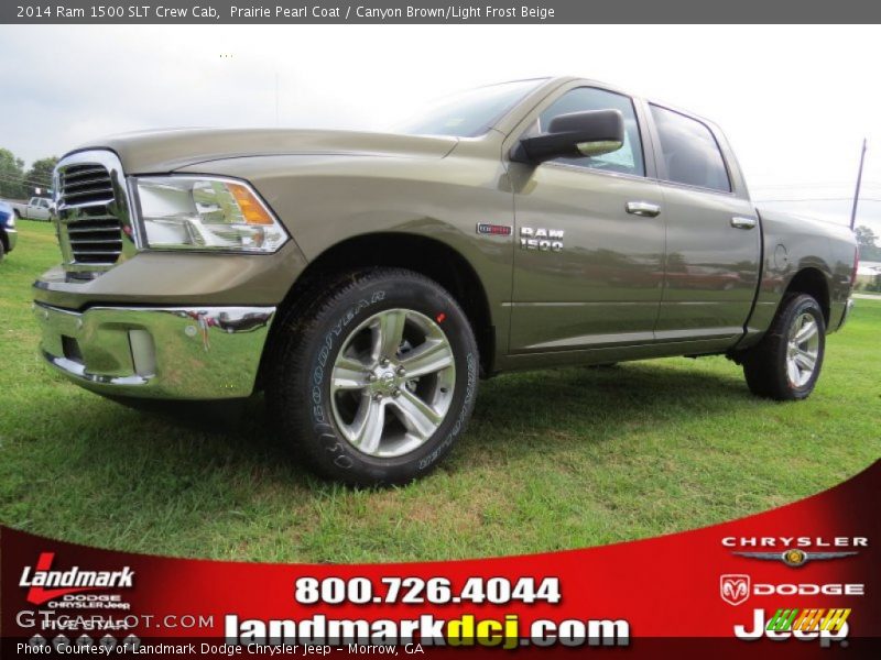 Prairie Pearl Coat / Canyon Brown/Light Frost Beige 2014 Ram 1500 SLT Crew Cab