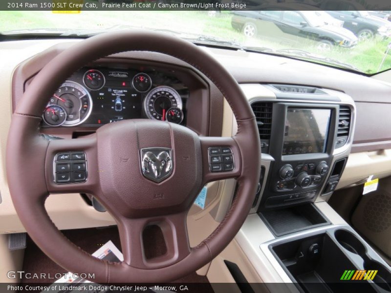 Prairie Pearl Coat / Canyon Brown/Light Frost Beige 2014 Ram 1500 SLT Crew Cab