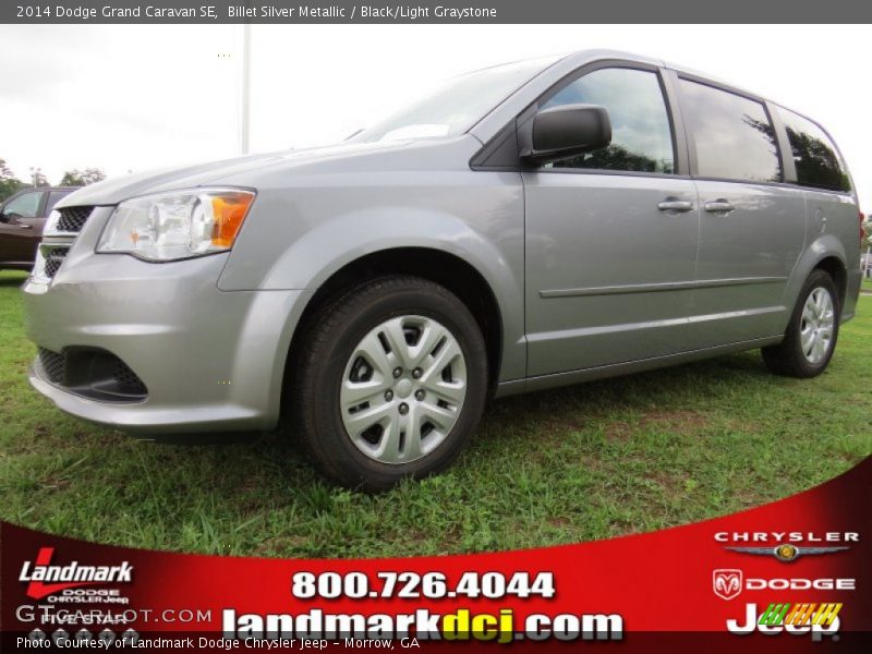 Billet Silver Metallic / Black/Light Graystone 2014 Dodge Grand Caravan SE