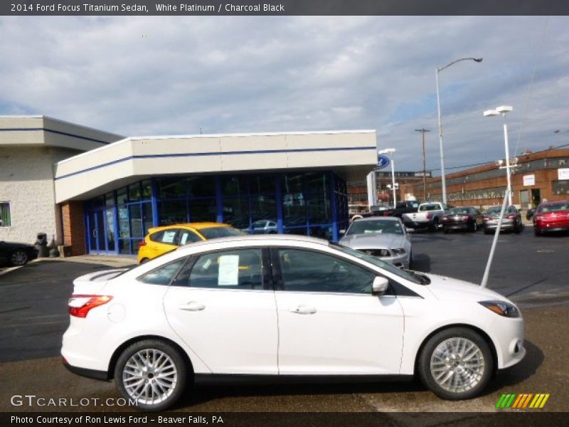 White Platinum / Charcoal Black 2014 Ford Focus Titanium Sedan