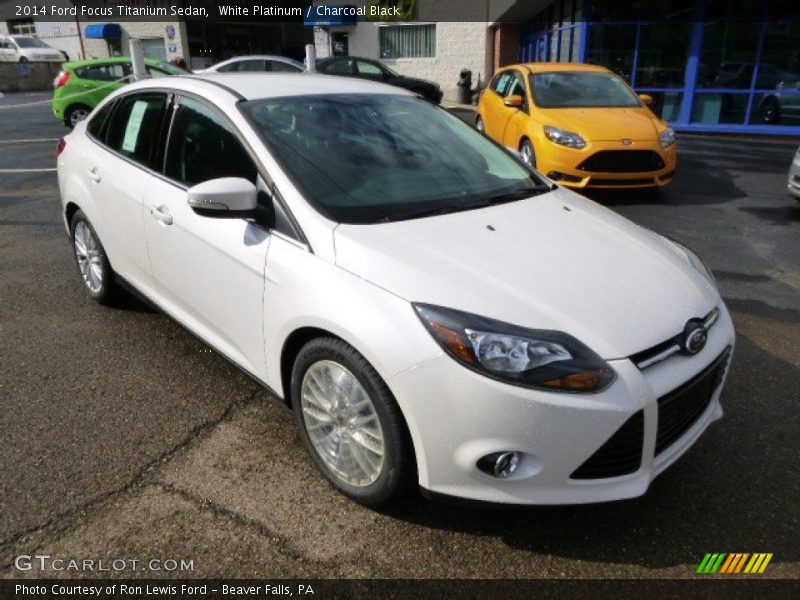 White Platinum / Charcoal Black 2014 Ford Focus Titanium Sedan