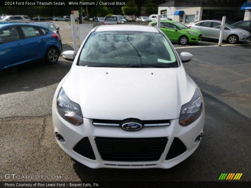 White Platinum / Charcoal Black 2014 Ford Focus Titanium Sedan