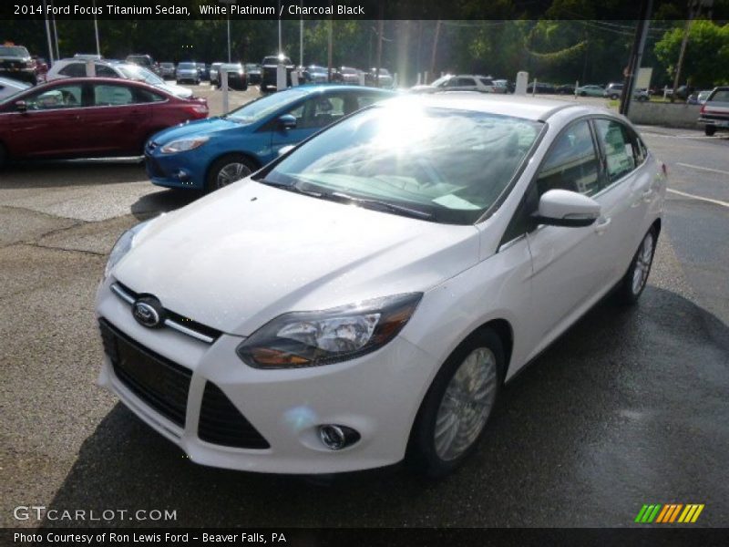 White Platinum / Charcoal Black 2014 Ford Focus Titanium Sedan