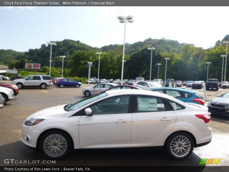 White Platinum / Charcoal Black 2014 Ford Focus Titanium Sedan