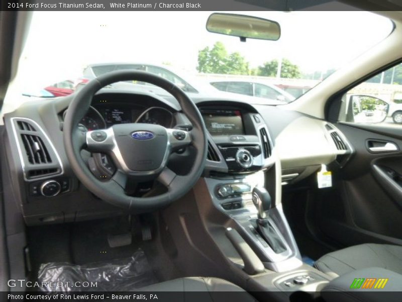 White Platinum / Charcoal Black 2014 Ford Focus Titanium Sedan