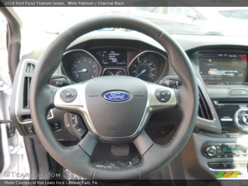 White Platinum / Charcoal Black 2014 Ford Focus Titanium Sedan