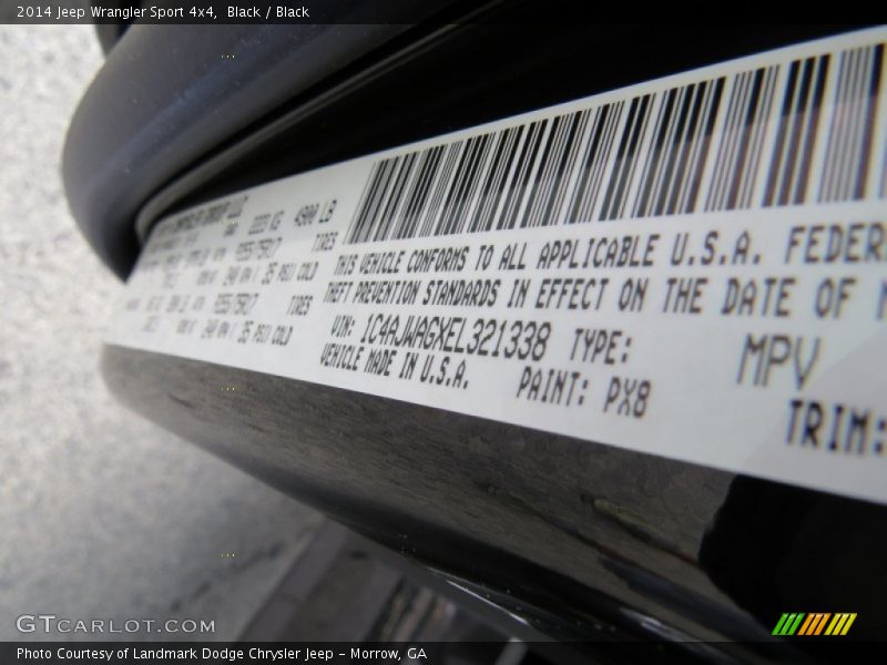 Black / Black 2014 Jeep Wrangler Sport 4x4