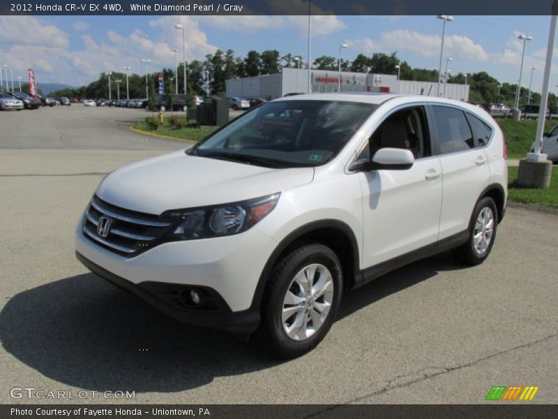 White Diamond Pearl / Gray 2012 Honda CR-V EX 4WD