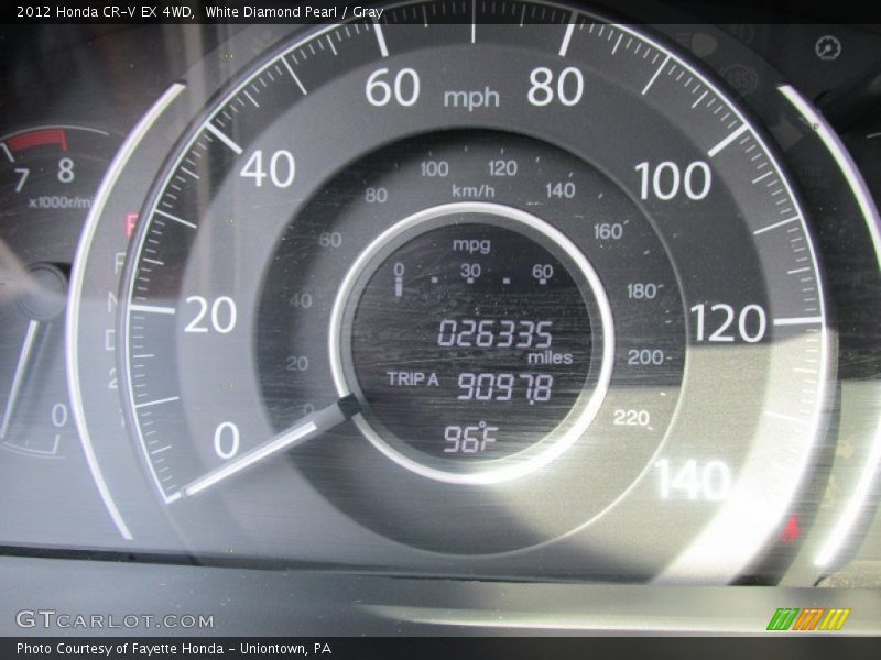 White Diamond Pearl / Gray 2012 Honda CR-V EX 4WD