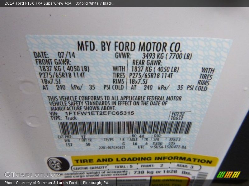 Oxford White / Black 2014 Ford F150 FX4 SuperCrew 4x4
