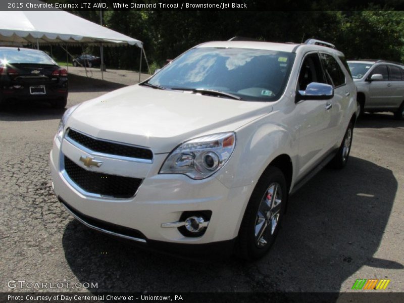 White Diamond Tricoat / Brownstone/Jet Black 2015 Chevrolet Equinox LTZ AWD