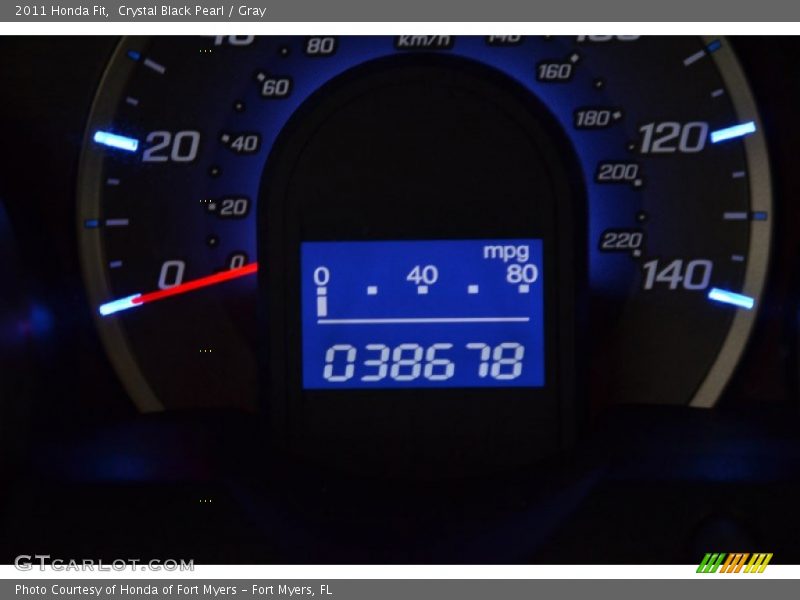 Crystal Black Pearl / Gray 2011 Honda Fit