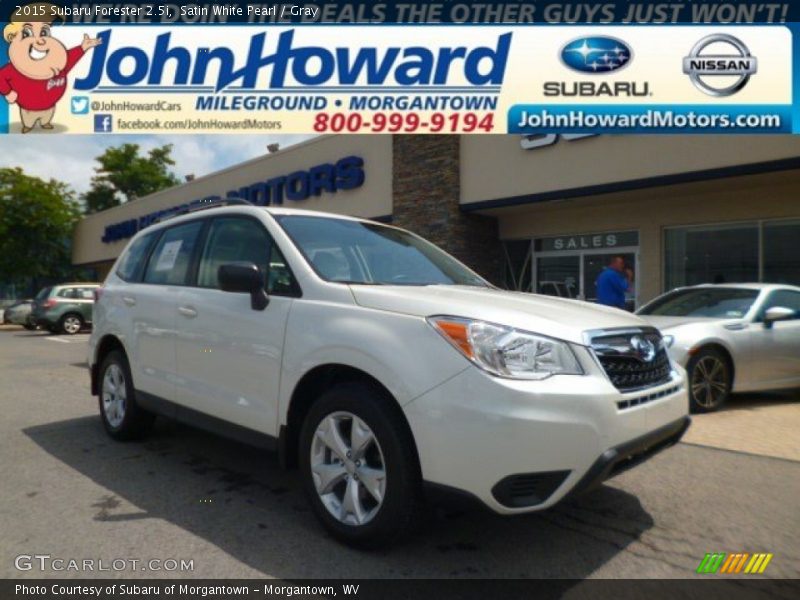 Satin White Pearl / Gray 2015 Subaru Forester 2.5i