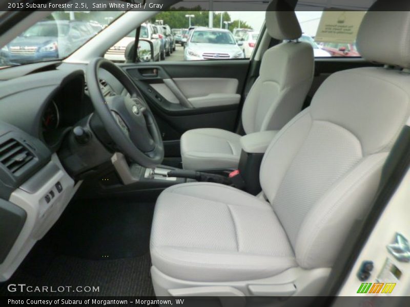 Satin White Pearl / Gray 2015 Subaru Forester 2.5i