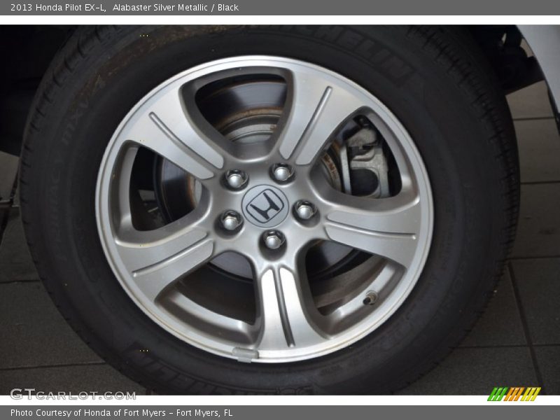 Alabaster Silver Metallic / Black 2013 Honda Pilot EX-L