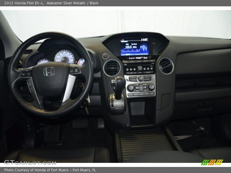 Alabaster Silver Metallic / Black 2013 Honda Pilot EX-L