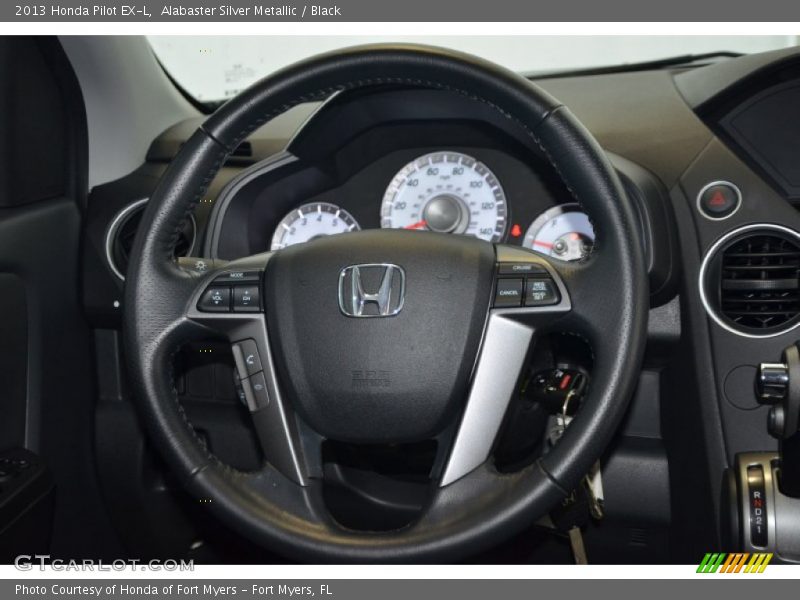 Alabaster Silver Metallic / Black 2013 Honda Pilot EX-L