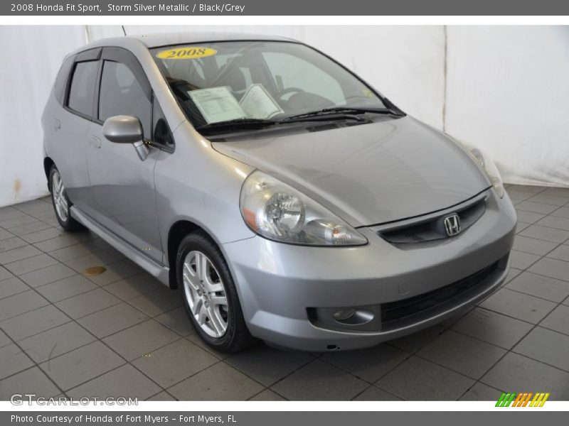 Storm Silver Metallic / Black/Grey 2008 Honda Fit Sport