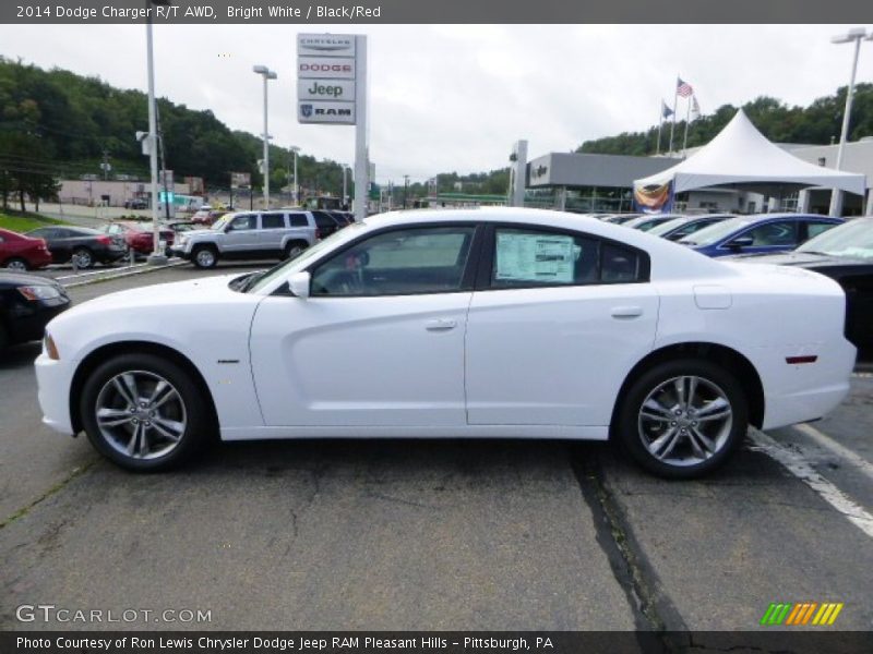 Bright White / Black/Red 2014 Dodge Charger R/T AWD