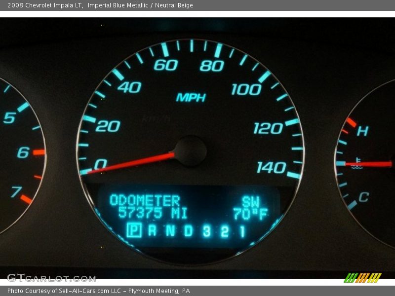 Imperial Blue Metallic / Neutral Beige 2008 Chevrolet Impala LT
