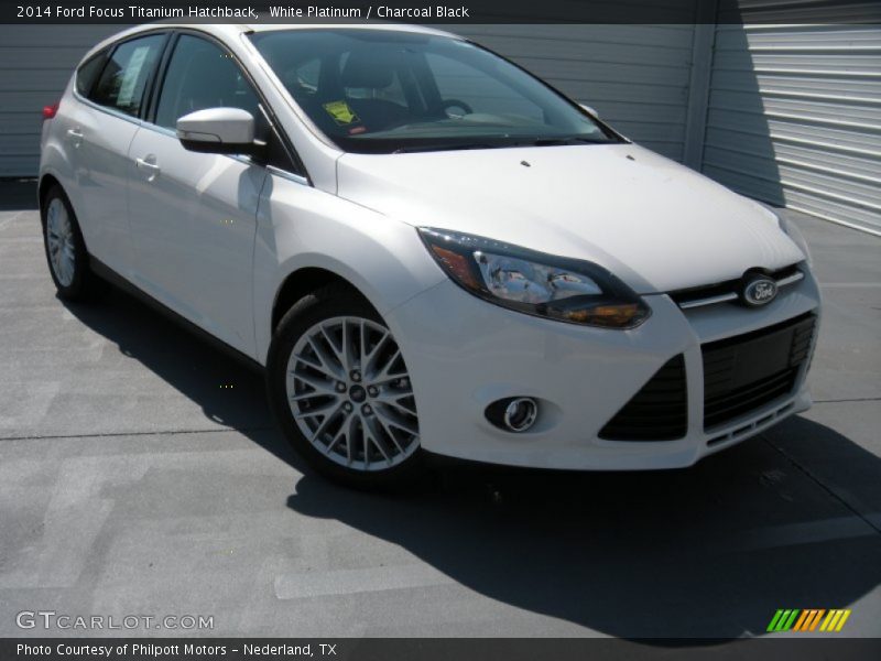 White Platinum / Charcoal Black 2014 Ford Focus Titanium Hatchback