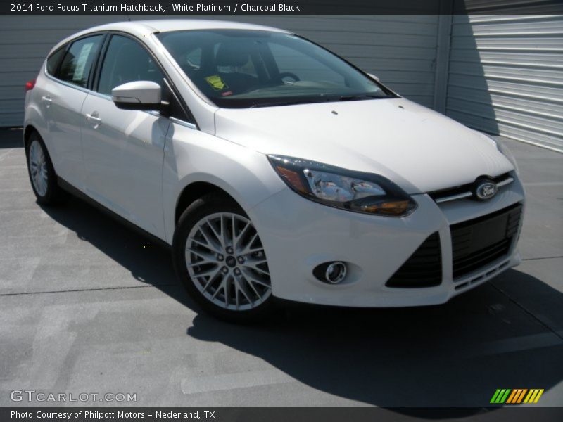 White Platinum / Charcoal Black 2014 Ford Focus Titanium Hatchback