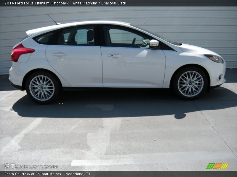 White Platinum / Charcoal Black 2014 Ford Focus Titanium Hatchback