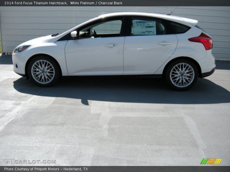 White Platinum / Charcoal Black 2014 Ford Focus Titanium Hatchback