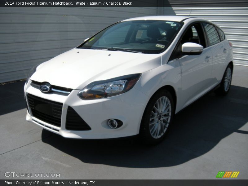 White Platinum / Charcoal Black 2014 Ford Focus Titanium Hatchback